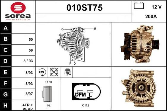 STARTCAR 010ST75 - Генератор autospares.lv