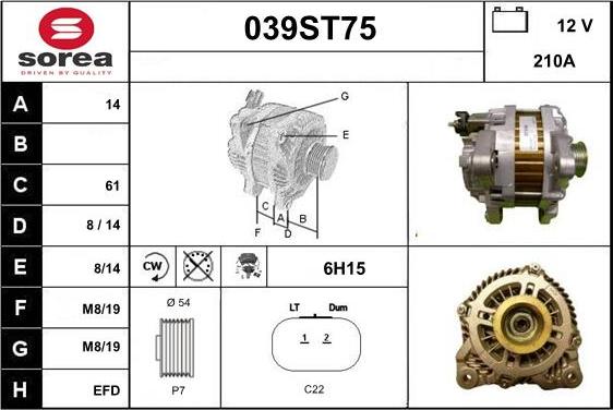 STARTCAR 039ST75 - Генератор autospares.lv