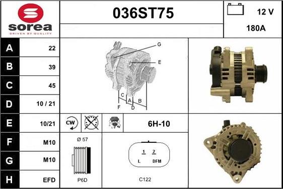 STARTCAR 036ST75 - Генератор autospares.lv