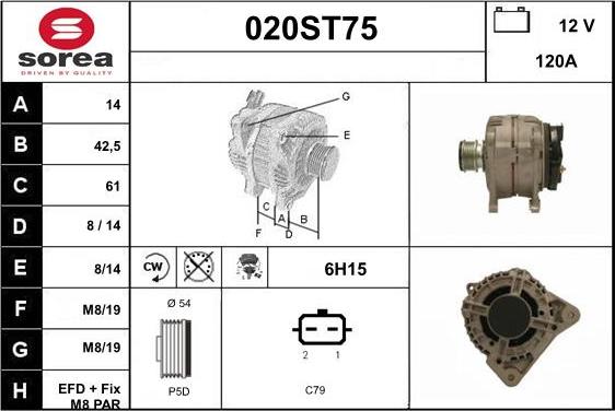 STARTCAR 020ST75 - Генератор autospares.lv