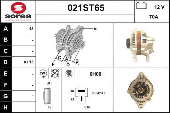 STARTCAR 021ST65 - Генератор autospares.lv