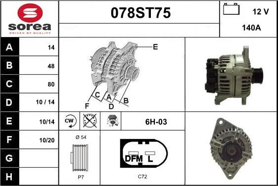 STARTCAR 078ST75 - Генератор autospares.lv