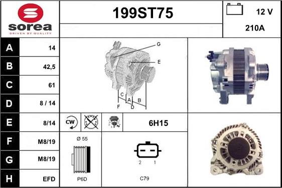 STARTCAR 199ST75 - Генератор autospares.lv