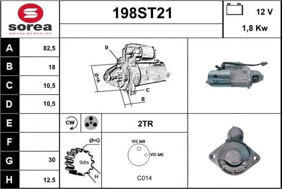 STARTCAR 198ST21 - Стартер autospares.lv