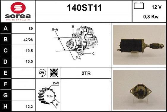 STARTCAR 140ST11 - Стартер autospares.lv