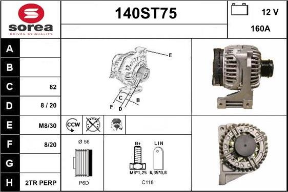 STARTCAR 140ST75 - Генератор autospares.lv