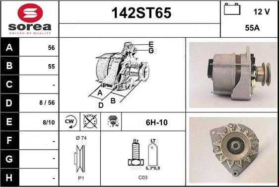 STARTCAR 142ST65 - Генератор autospares.lv