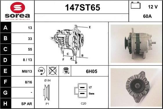 STARTCAR 147ST65 - Генератор autospares.lv