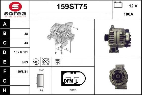 STARTCAR 159ST75 - Генератор autospares.lv