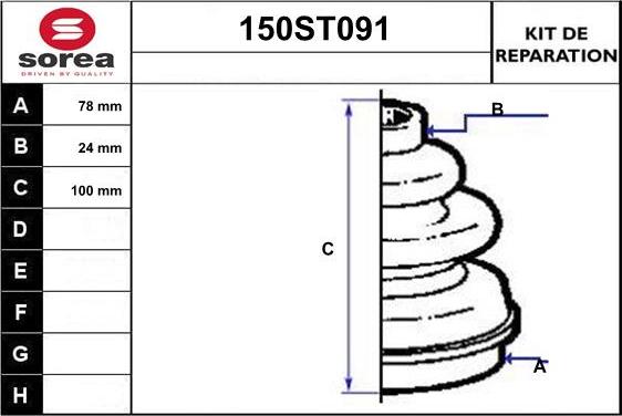 STARTCAR 150ST091 - Пыльник, приводной вал autospares.lv