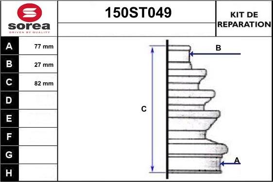 STARTCAR 150ST049 - Пыльник, приводной вал autospares.lv