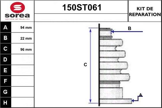 STARTCAR 150ST061 - Пыльник, приводной вал autospares.lv