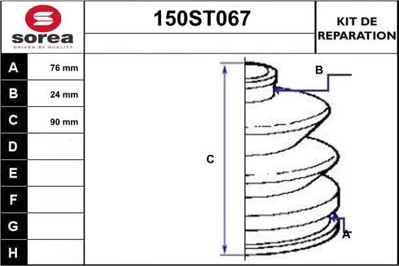 STARTCAR 150ST067 - Пыльник, приводной вал autospares.lv