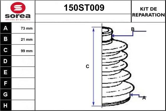 STARTCAR 150ST009 - Пыльник, приводной вал autospares.lv