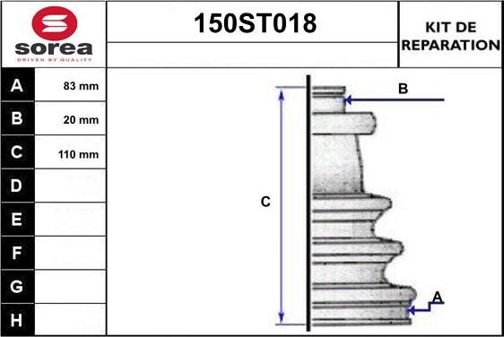 STARTCAR 150ST018 - Пыльник, приводной вал autospares.lv