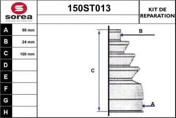 STARTCAR 150ST013 - Пыльник, приводной вал autospares.lv