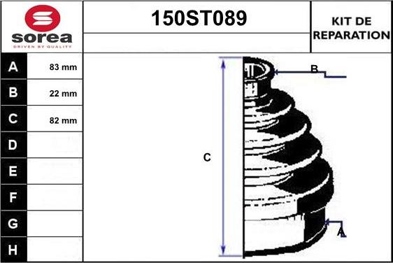 STARTCAR 150ST089 - Пыльник, приводной вал autospares.lv