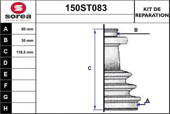 STARTCAR 150ST083 - Пыльник, приводной вал autospares.lv