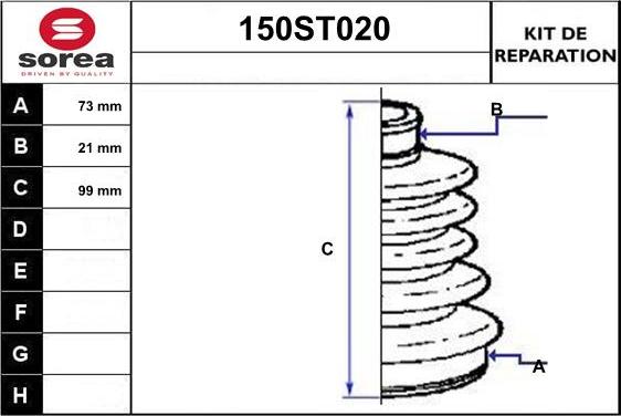 STARTCAR 150ST020 - Пыльник, приводной вал autospares.lv