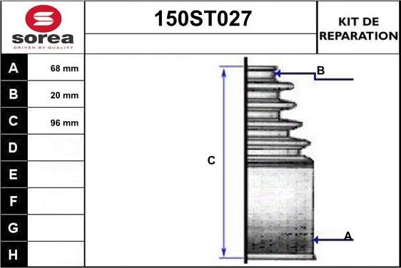 STARTCAR 150ST027 - Пыльник, приводной вал autospares.lv