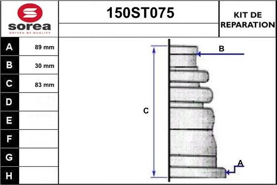 STARTCAR 150ST075 - Пыльник, приводной вал autospares.lv