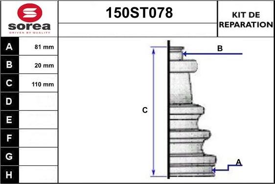 STARTCAR 150ST078 - Пыльник, приводной вал autospares.lv