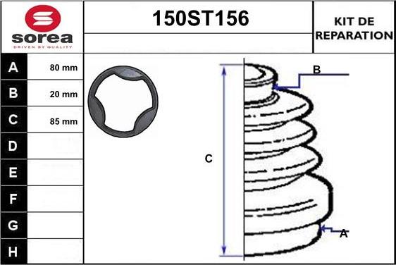 STARTCAR 150ST156 - Пыльник, приводной вал autospares.lv