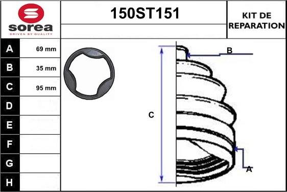 STARTCAR 150ST151 - Пыльник, приводной вал autospares.lv