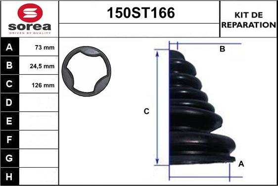 STARTCAR 150ST166 - Пыльник, приводной вал autospares.lv