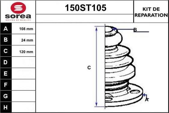 STARTCAR 150ST105 - Пыльник, приводной вал autospares.lv