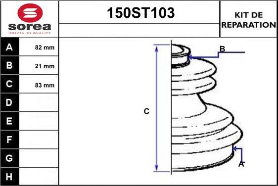 STARTCAR 150ST103 - Пыльник, приводной вал autospares.lv