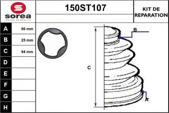 STARTCAR 150ST107 - Пыльник, приводной вал autospares.lv