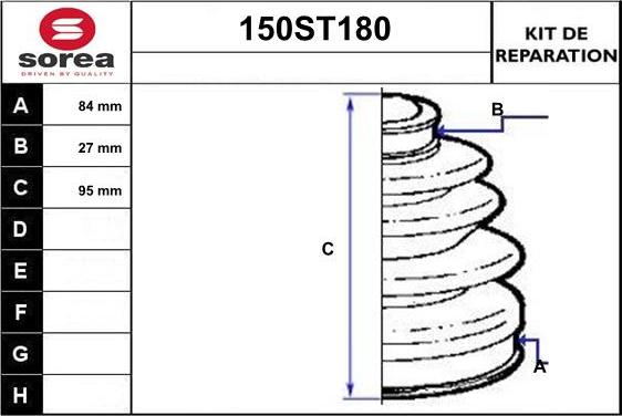 STARTCAR 150ST180 - Пыльник, приводной вал autospares.lv