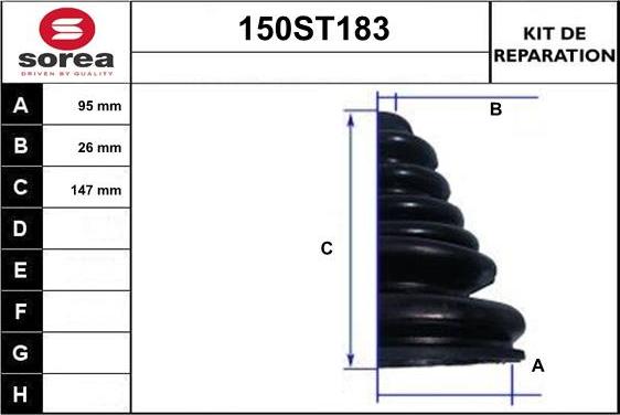 STARTCAR 150ST183 - Пыльник, приводной вал autospares.lv