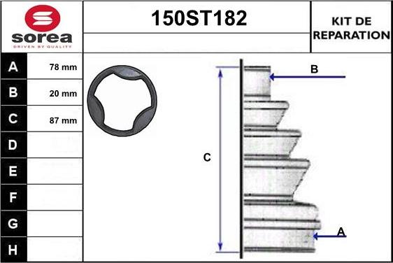 STARTCAR 150ST182 - Пыльник, приводной вал autospares.lv