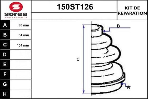 STARTCAR 150ST126 - Пыльник, приводной вал autospares.lv