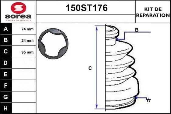 STARTCAR 150ST176 - Пыльник, приводной вал autospares.lv