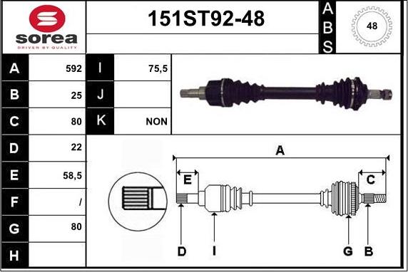 STARTCAR 151ST92-48 - Приводной вал autospares.lv