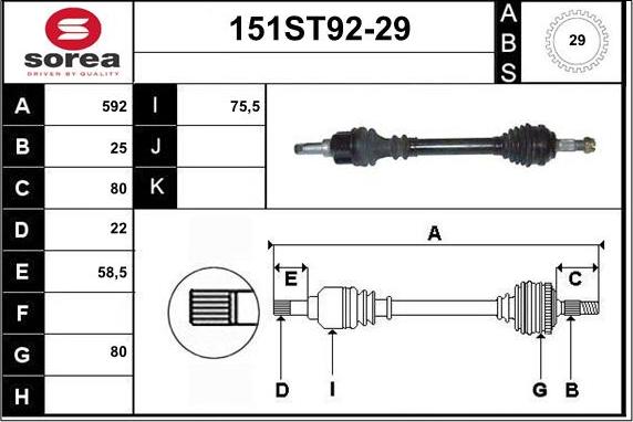 STARTCAR 151ST92-29 - Приводной вал autospares.lv