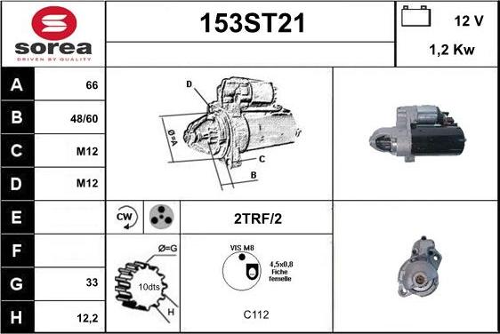 STARTCAR 153ST21 - Стартер autospares.lv