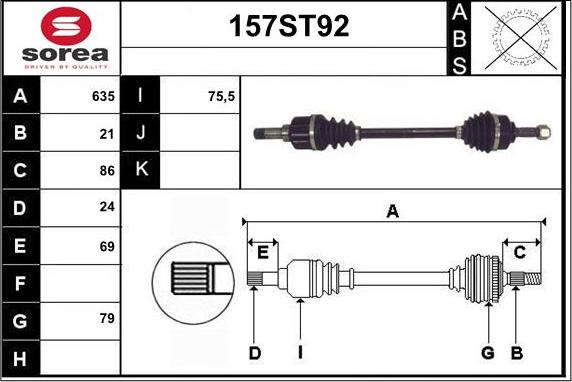 STARTCAR 157ST92 - Приводной вал autospares.lv