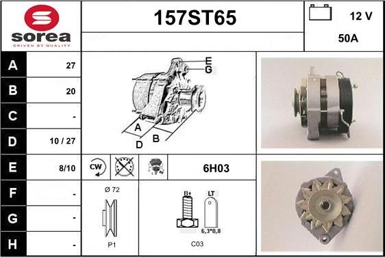 STARTCAR 157ST65 - Генератор autospares.lv