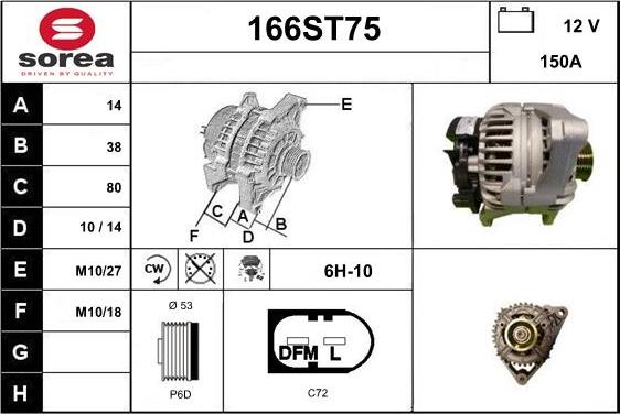 STARTCAR 166ST75 - Генератор autospares.lv