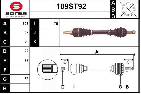 STARTCAR 109ST92 - Приводной вал autospares.lv