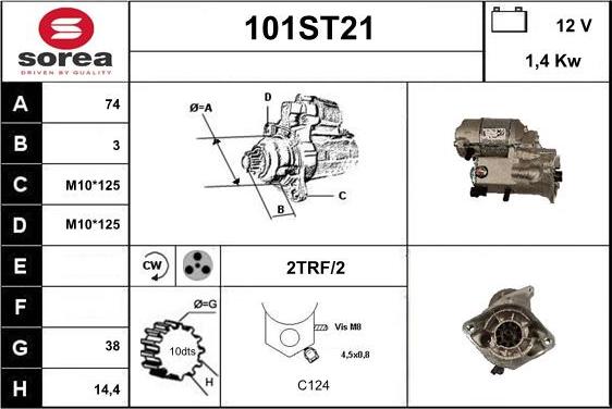 STARTCAR 101ST21 - Стартер autospares.lv