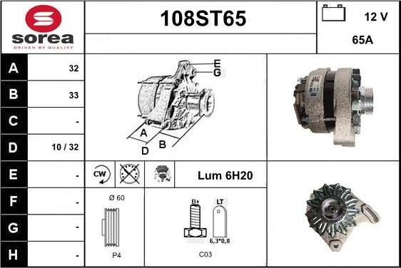 STARTCAR 108ST65 - Генератор autospares.lv