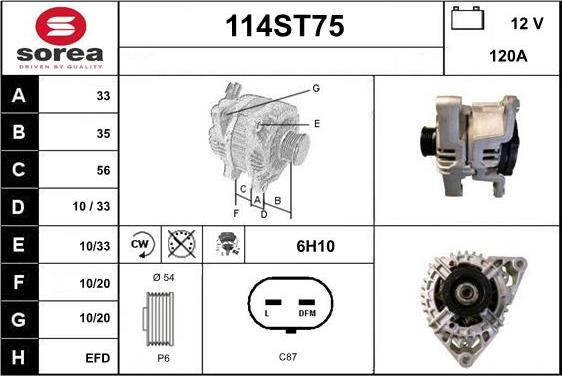 STARTCAR 114ST75 - Генератор autospares.lv