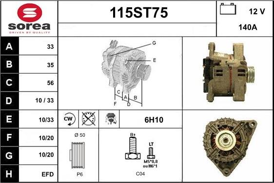 STARTCAR 115ST75 - Генератор autospares.lv