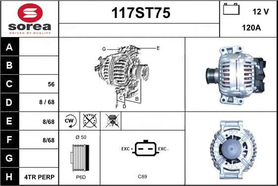 STARTCAR 117ST75 - Генератор autospares.lv