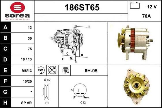 STARTCAR 186ST65 - Генератор autospares.lv